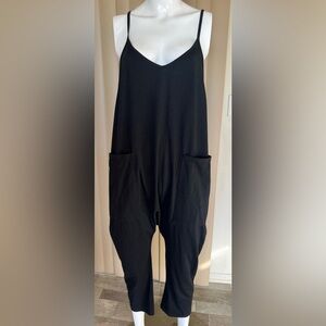 Elegant Black Women's Jumpsuit drop crotch